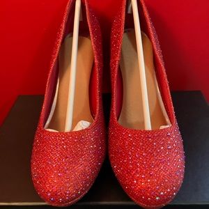 Red & Silver Bling Heels